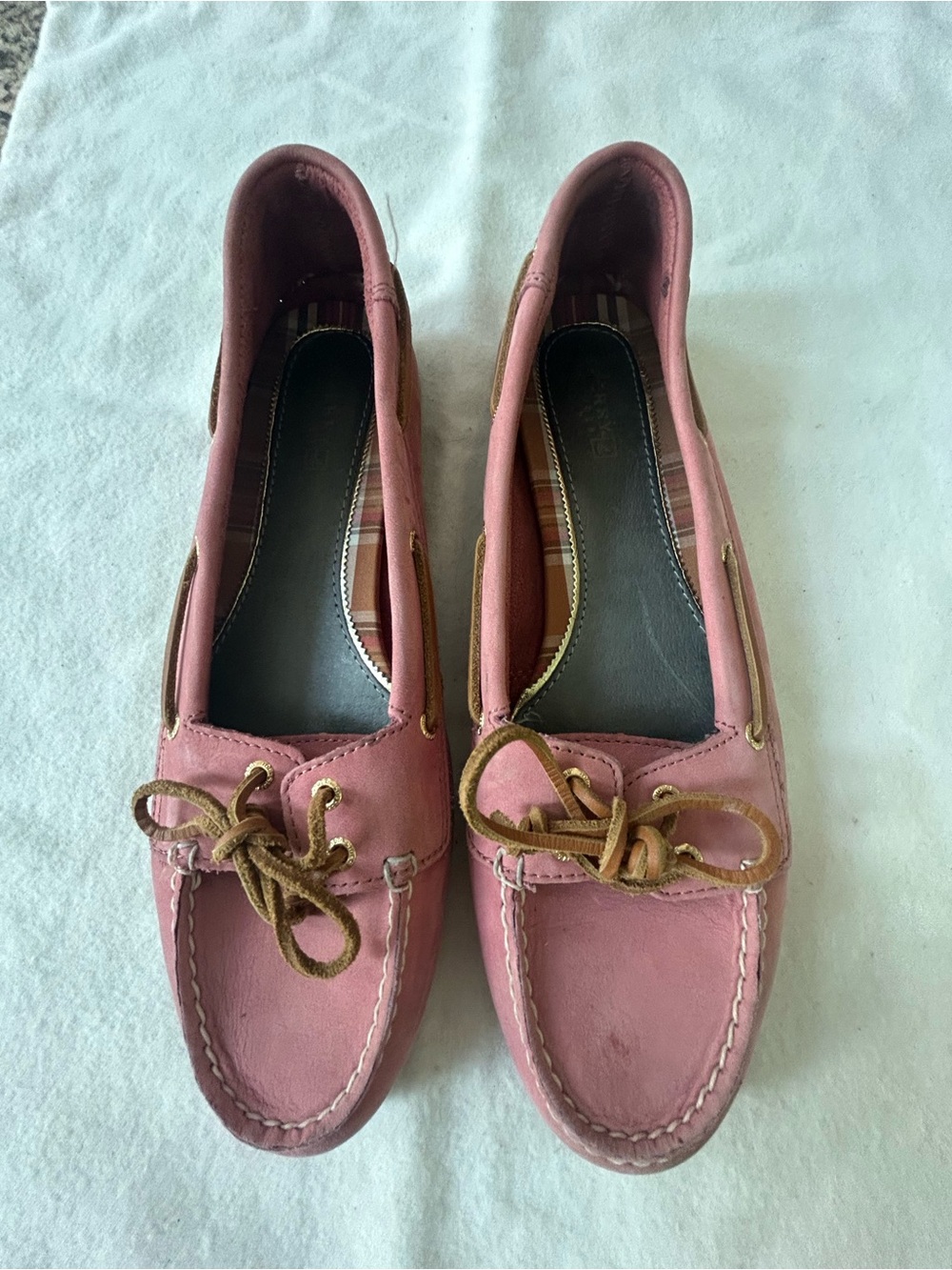 Women's Pink Suede Boat Shoes Sperry